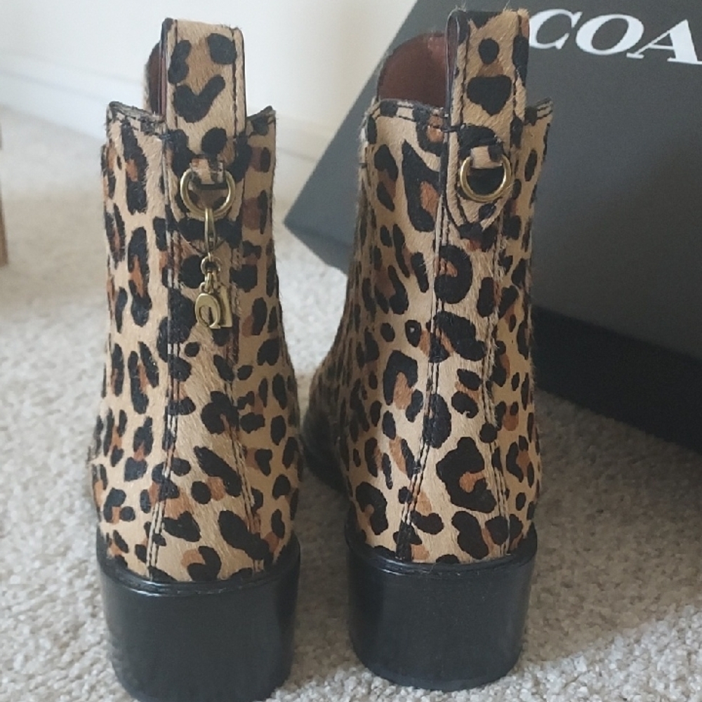 Coach Leopard Print Ankle Boots - Picture 4 of 12